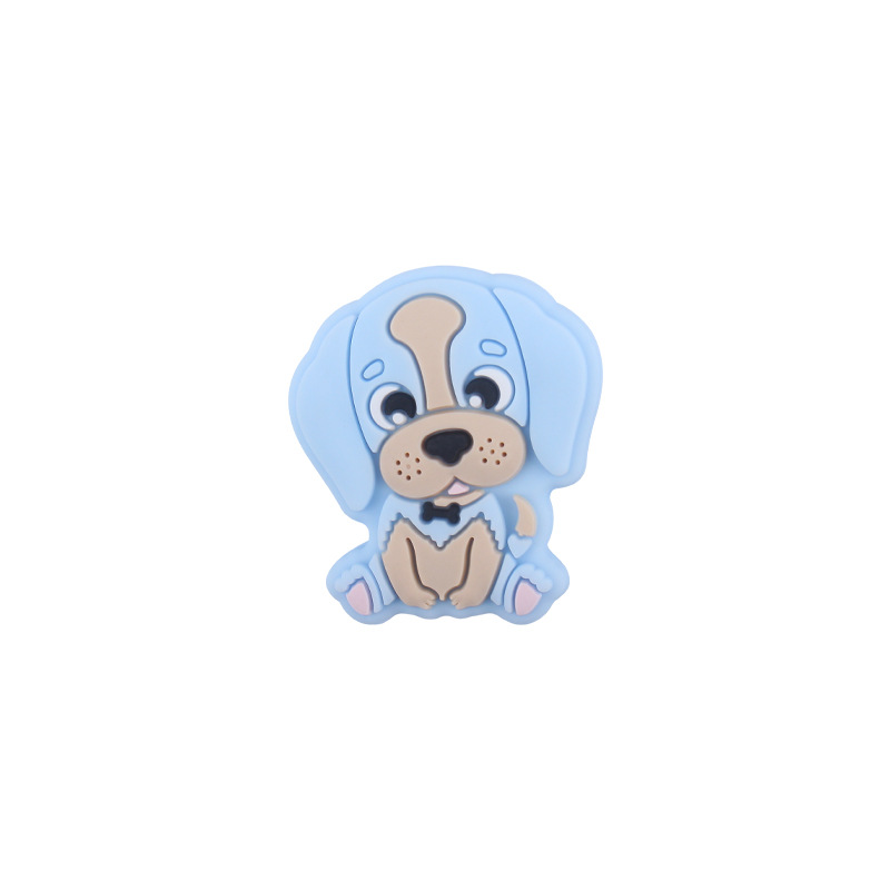 Bebé suministros de dibujos animados animal silicona perro mordedor creativo DIY bebé molar pezón anti-caída cadena Accesorios