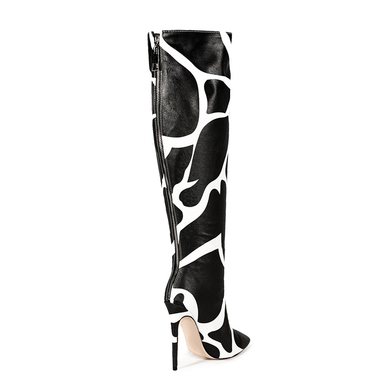 2025 Export Zebra Pattern Over-The-Knee Boots European and American Style Pointed Toe Fashion Versatile Super High Heel Fashion Boots for Women Fashionable 2025 Export Zebra Pattern Over-The-Knee Boots European and American Style Pointed Toe Fashion Versatile Super High Heel Fashion Boots for Women Fashionable