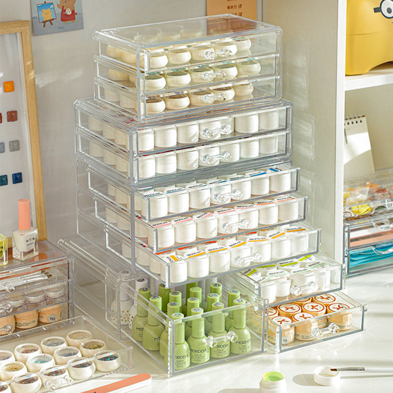 Acrylic Transparent Multi-Layer Storage Box for Nail Polish Gel, Desktop Nail Polish Organizer, Trendy Acrylic Storage Container Acrylic Transparent Multi-Layer Storage Box for Nail Polish Gel, Desktop Nail Polish Organizer, Trendy Acrylic Storage Container