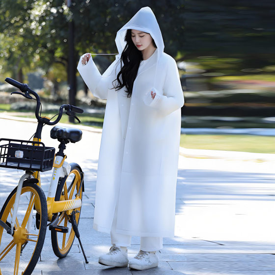 Frosted Eva Disposable Raincoat Adult Long Thickened Rainstorm-proof Outdoor Travel Fashion Portable Poncho