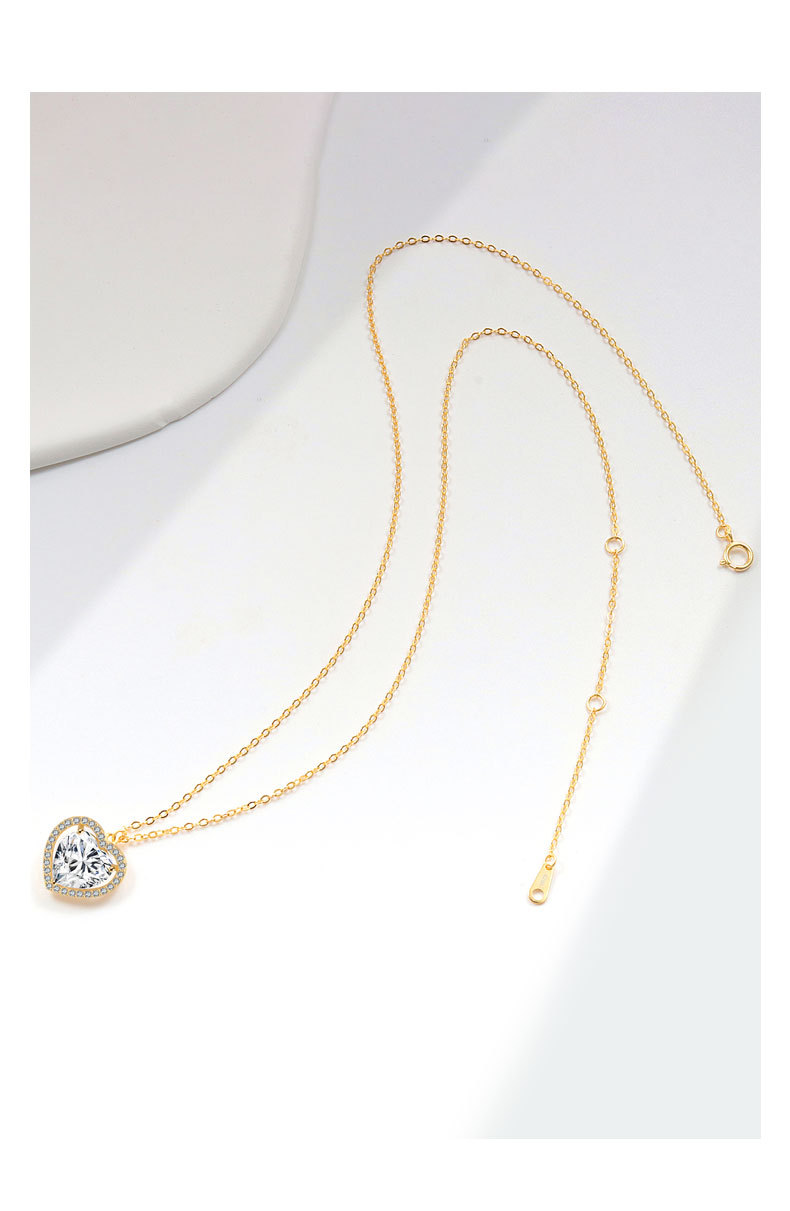 Heart Shape Pattern All Seasons Season 925 Sterling Silver Cable Chain Plating Heart Shape Pendant Necklace