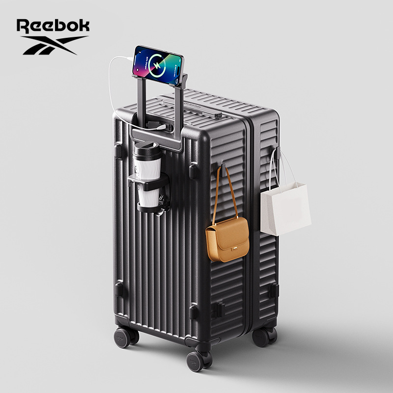 Reebok锐步大容量行李箱PC女拉杆箱杯架登机旅行密码箱男皮箱子20|undefined