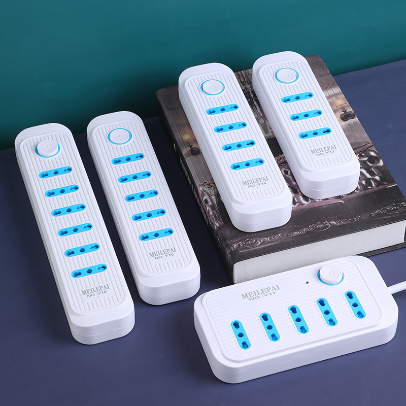 多孔位排插带线插线板家用办公室插座开关插板意大利智利外贸插排