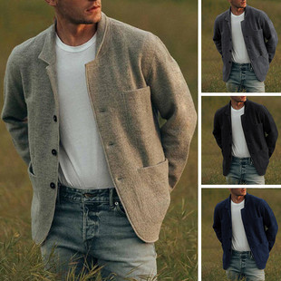 2021 European and American Amazon ebay Men's Youth Foreign Trade Solid Color Fashion Jacket Coat Casual Coat