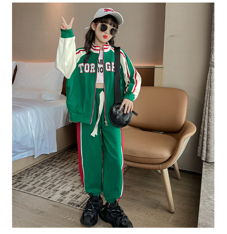 Girls' Set 2022 New Internet Popular Children's Baseball Suit Fashionable Spring and Autumn Style Explosive_voghion.com