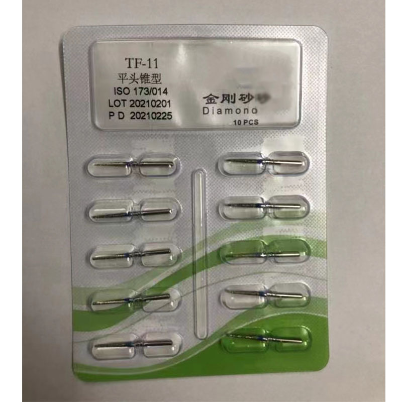 歯科材料二層金刚砂研削ヘッドニードルドリル覇耐摩耗標準予備歯セット (10本/バッグ)|undefined