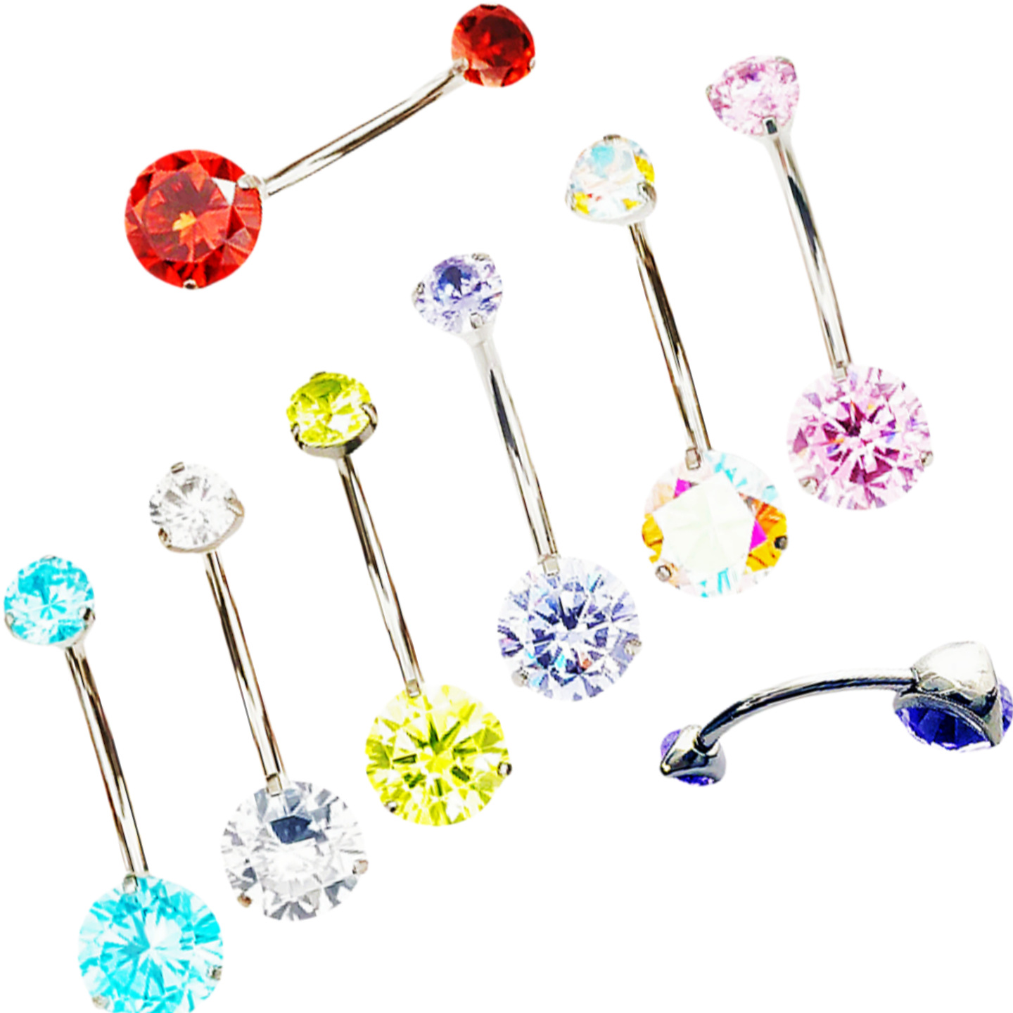 Silver pointed spike labret stud material detail