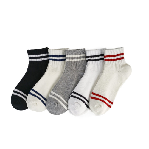 Japanese white socks for women ins trendy spring and autumn women's mid-calf socks cotton socks striped sports socks short socks college style