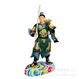将军神像图片树脂玻璃钢岳飞塑像图片彩绘河南佛像厂直销