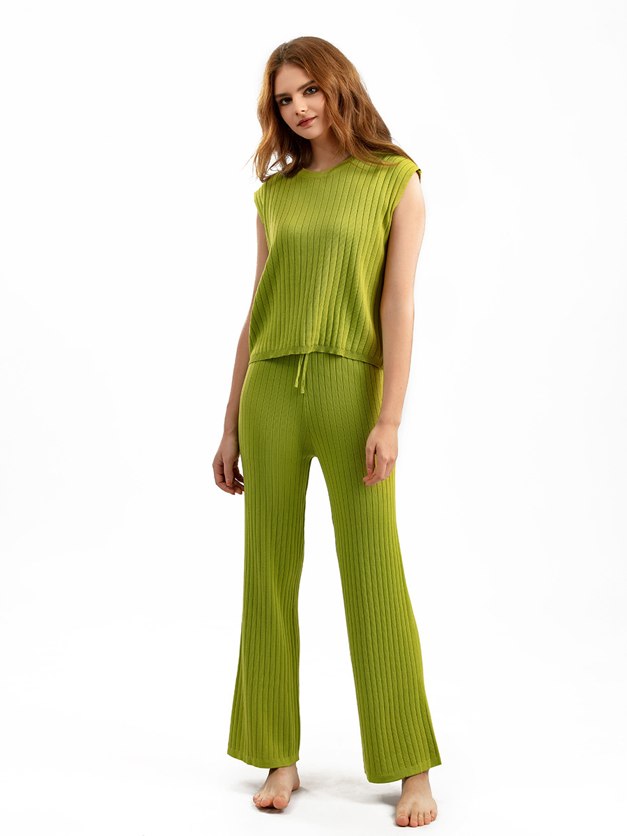 420g Weight Sleeveless Sleeve Length Ice Silk, Viscose Fabric Type Leisure Suit Sets Type Office, Outdoor, Daily Occasion Round Neck Neckline -1 Function Loose Fit Type Solid Color Pattern Summer Season Women's Gender Casual, Basic, Simple Style Style Office Outdoor Daily Women's Casual Basic Simple Style Solid Color Ice Silk Viscose Leisure Suit Pants Sets 8