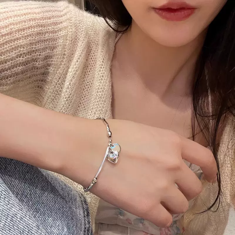 碎银系列 爱心手链女夏ins小众设计高级感手饰品2022年新款手镯