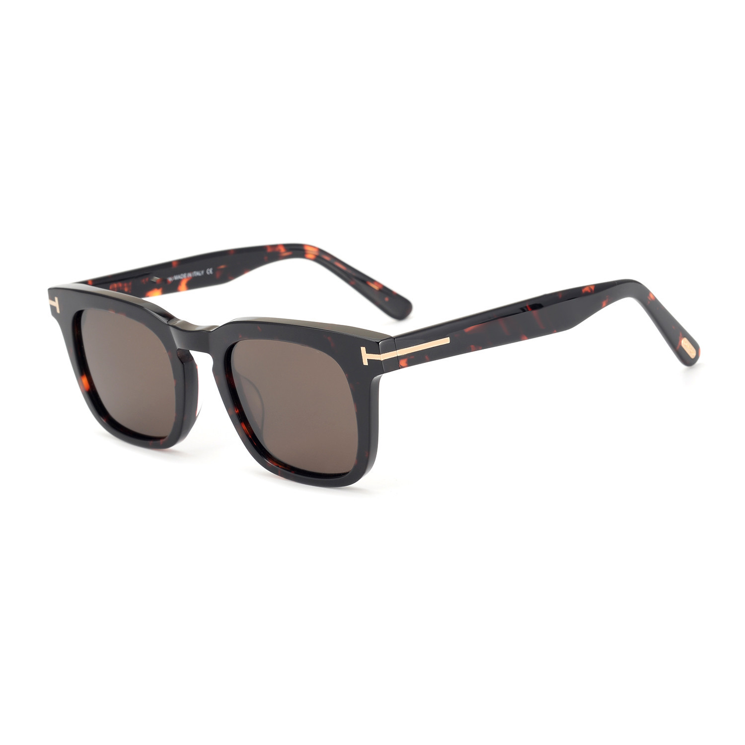 New High Quality TF751 High quality Full frame sunglasses for men and women Stylish frame Temford- Black