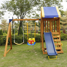 儿童户外游乐设备木制滑梯秋千室外公园滑滑梯露天游乐场攀爬设施
