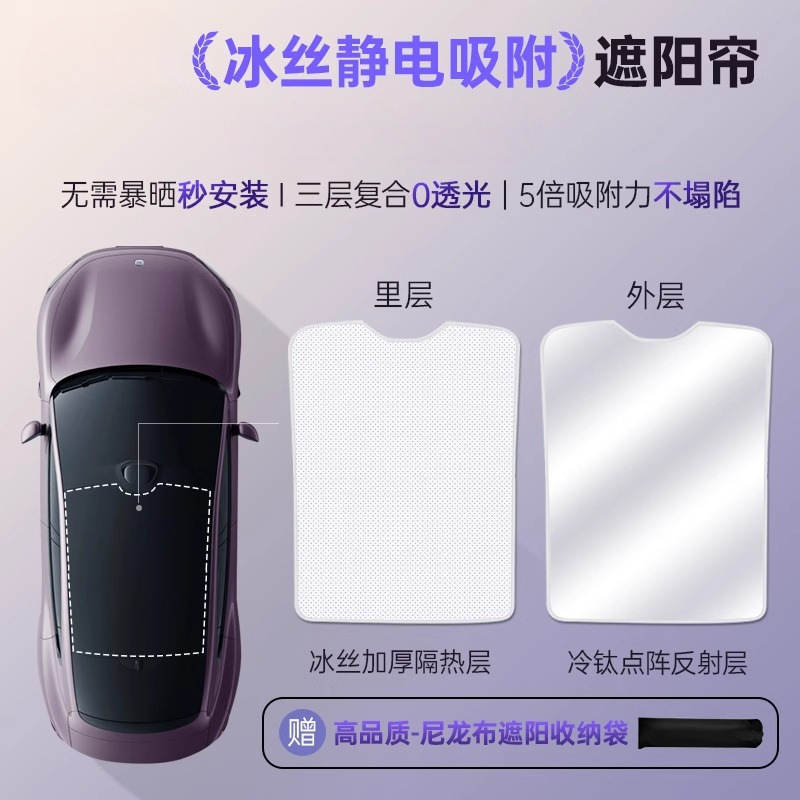 适用于小米YU7/SU7全景天幕遮阳帘天窗冰晶ultra车顶防晒隔热用品|undefined