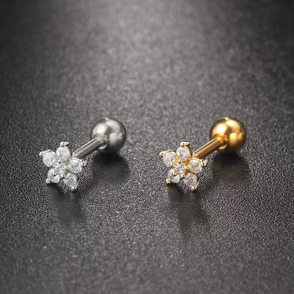 Labret piercing jewelry detail image