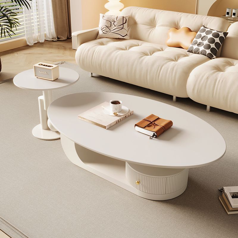 Tabla de té ovalada de roca de viento de crema, tabla de té de hierro forjado de sala de estar, nuevo tipo de té negro en línea