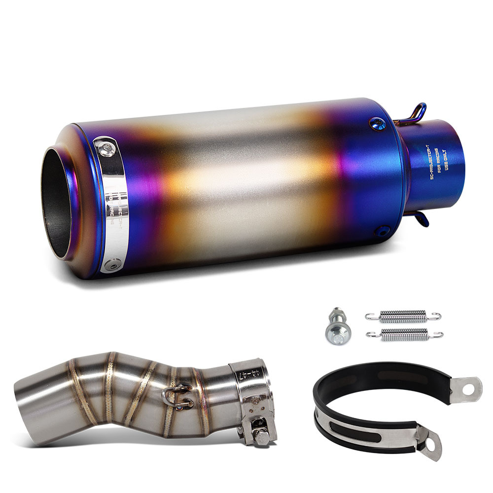 Suitable for Chunfeng 450Mt Stainless Steel Middle Section Sc Straight-Through Scorpion Barrel Tail Section Motorcycle Modified Exhaust Pipe