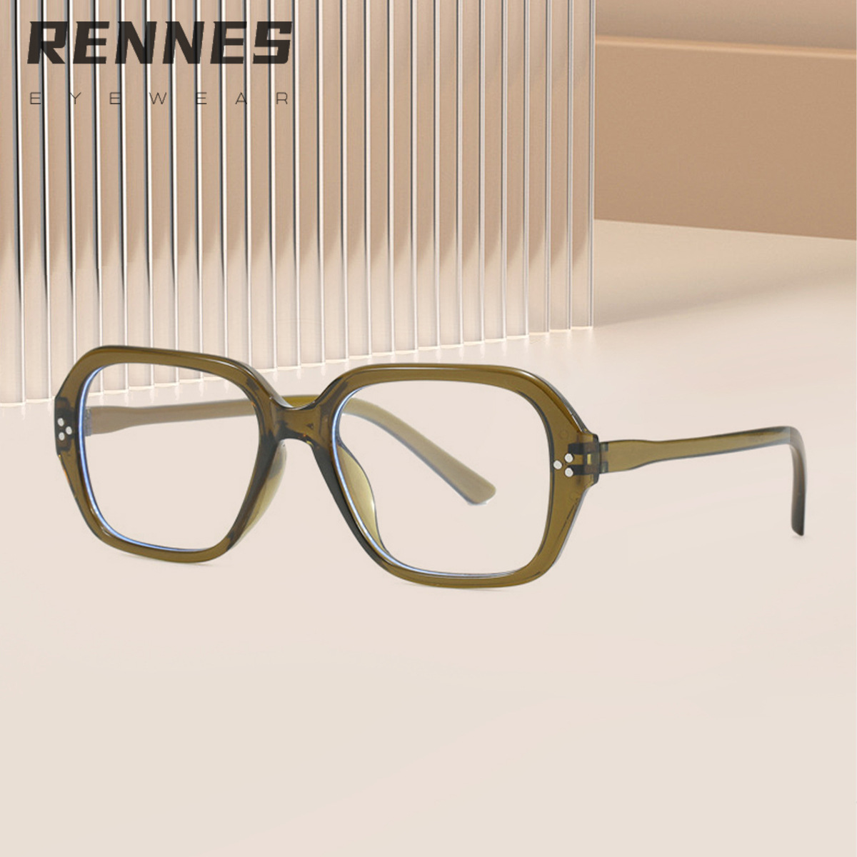 Versión coreana del artefacto de maquillaje retro polígono antiazul espejo plano cuadrado cara redonda pequeño libro rojo mismo montura gafas mujer