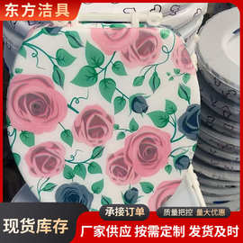 厂家直发发泡软马桶盖加厚坐便盖子坐便器创意花色软包马桶盖