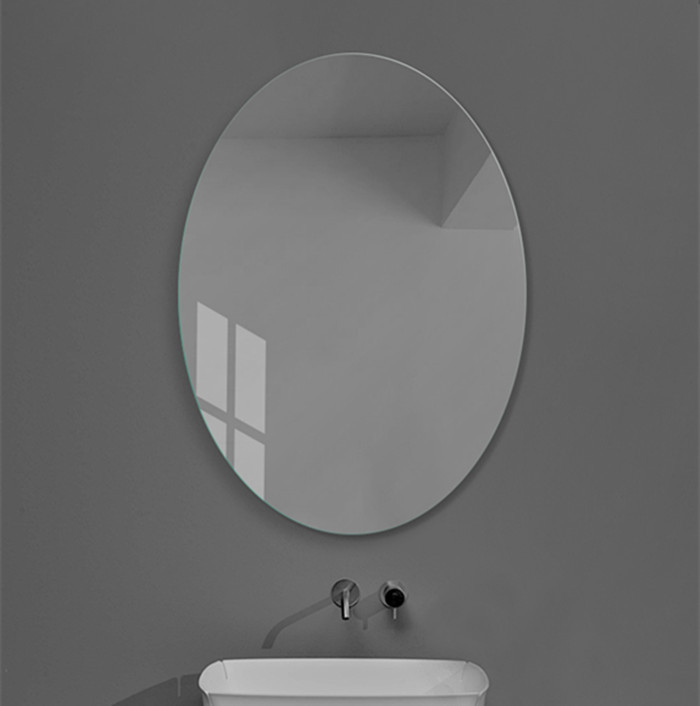Elliptical glass mirror