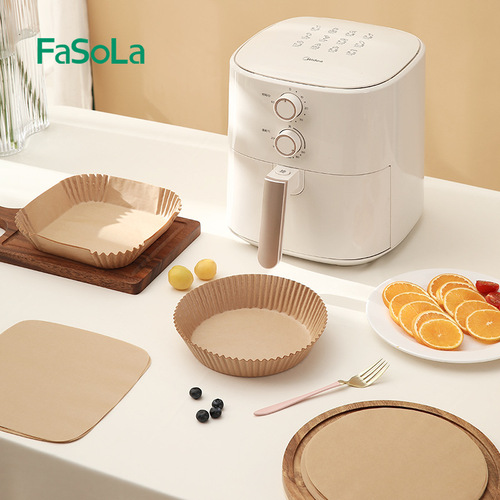 FaSoLa air fryer paper barbecue paper oil-absorbing paper round oven baking pan household log color baking oil-absorbing paper