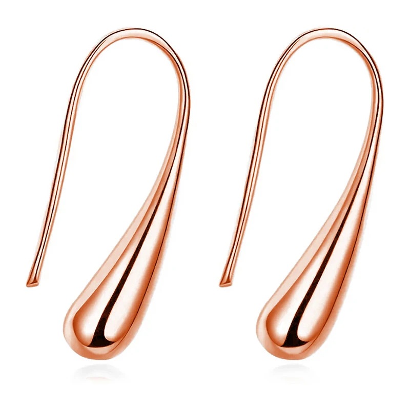 8g Weight Copper Ear Needle Material Earrings Classification 1 Pair Quantity Travel, Street, Shopping Occasion Copper Material U Shape, Water Droplets Pattern Women's Gender Plating Design Basic, Streetwear, Cool Style Style 1 Pair Basic Streetwear Cool Style U Shape Water Droplets Plating Copper Earrings 12