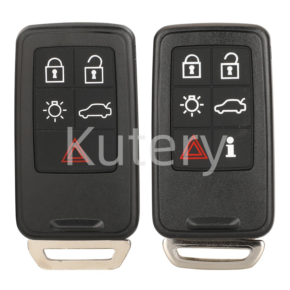 Suitable for Volvo 5-Key 6-Key Smart Card Remote Control Car Key Shell Replacement Shell Without Pit Holes