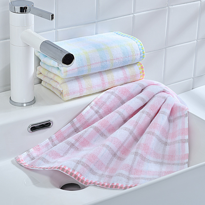 Jieliya 7628 towel ultra-thin plaid mercerized face towel adult household couple sweat-wiping face wash bath towel