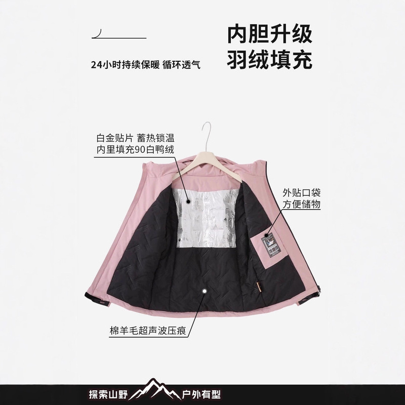 2025 New Thickened Hooded Outdoor Windproof and Waterproof Couple's Loose-Fitting Winter down Jacket