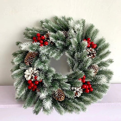 レモンクリスマス花輪ledライト創意ショーウインドー道具配置pe紅果松果装飾花輪門掛
