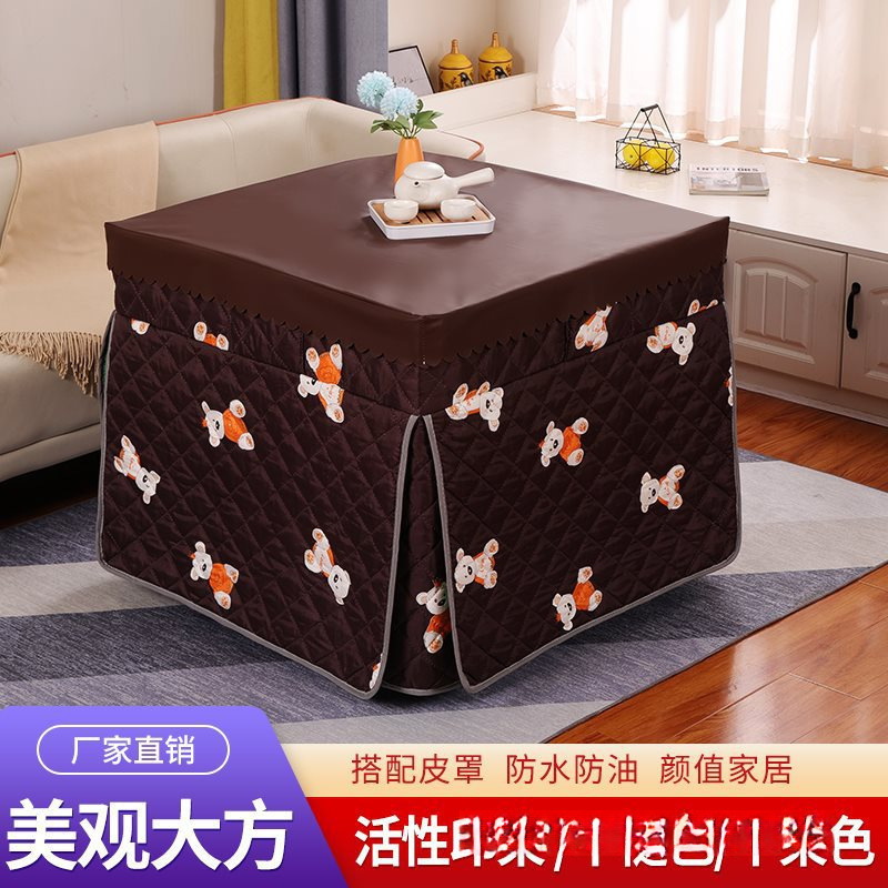 厚い電気ストーブカバー焼きテーブルカバー家庭用正方形電気ストーブカバー四方テーブル暖房テーブルカバー布|undefined