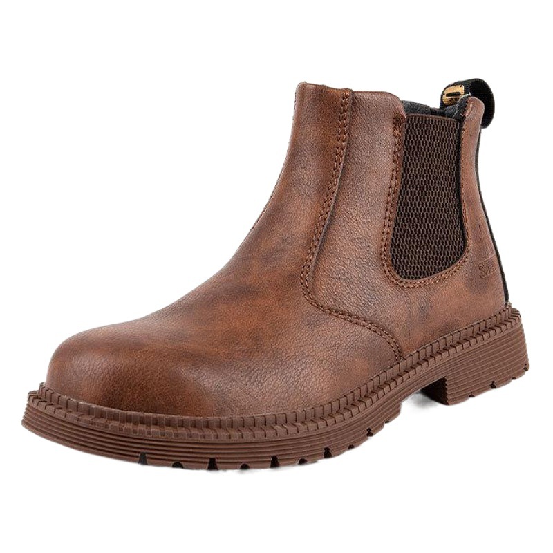 Botines de Seguridad Impermeables de Cuero Vacuno, Antiaplastamiento, Antiperforación, Antideslizante, para Trabajo Industrial