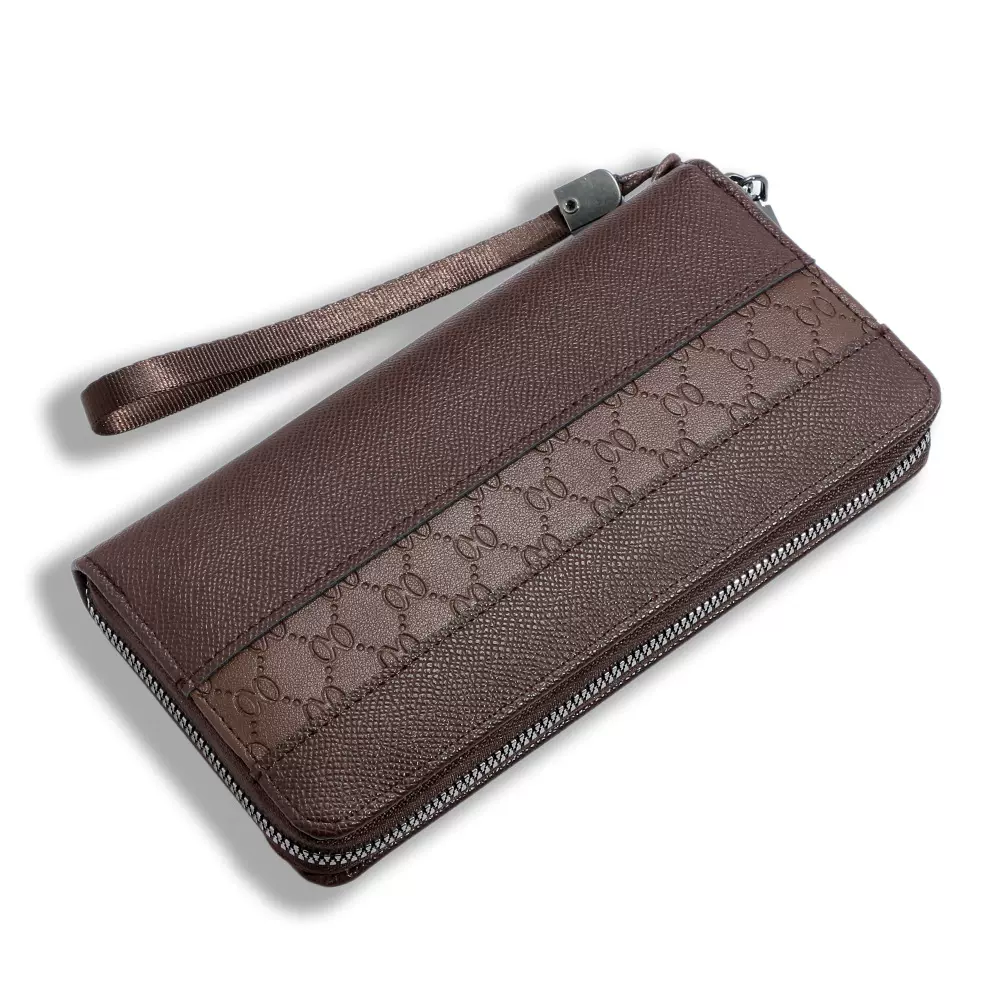 新款商务男士钱包 长款大容量多卡位 拉链包证件包多功能厂家批发