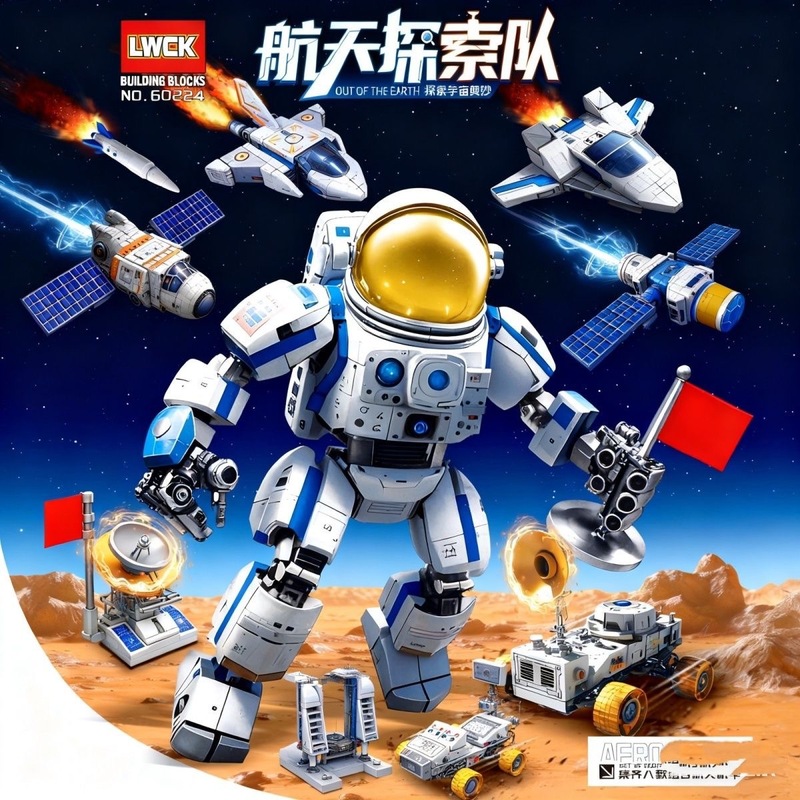 7259Ai Classic of Mountains and Seas Building Blocks Wooden Stick Man Crocodile Bomber Nike Shark Large Particle Kidsren's Educational Toys