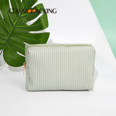 小清新方形旅行洗漱收納便攜大容量整理包pvc褶皺防水拉鏈化妝包