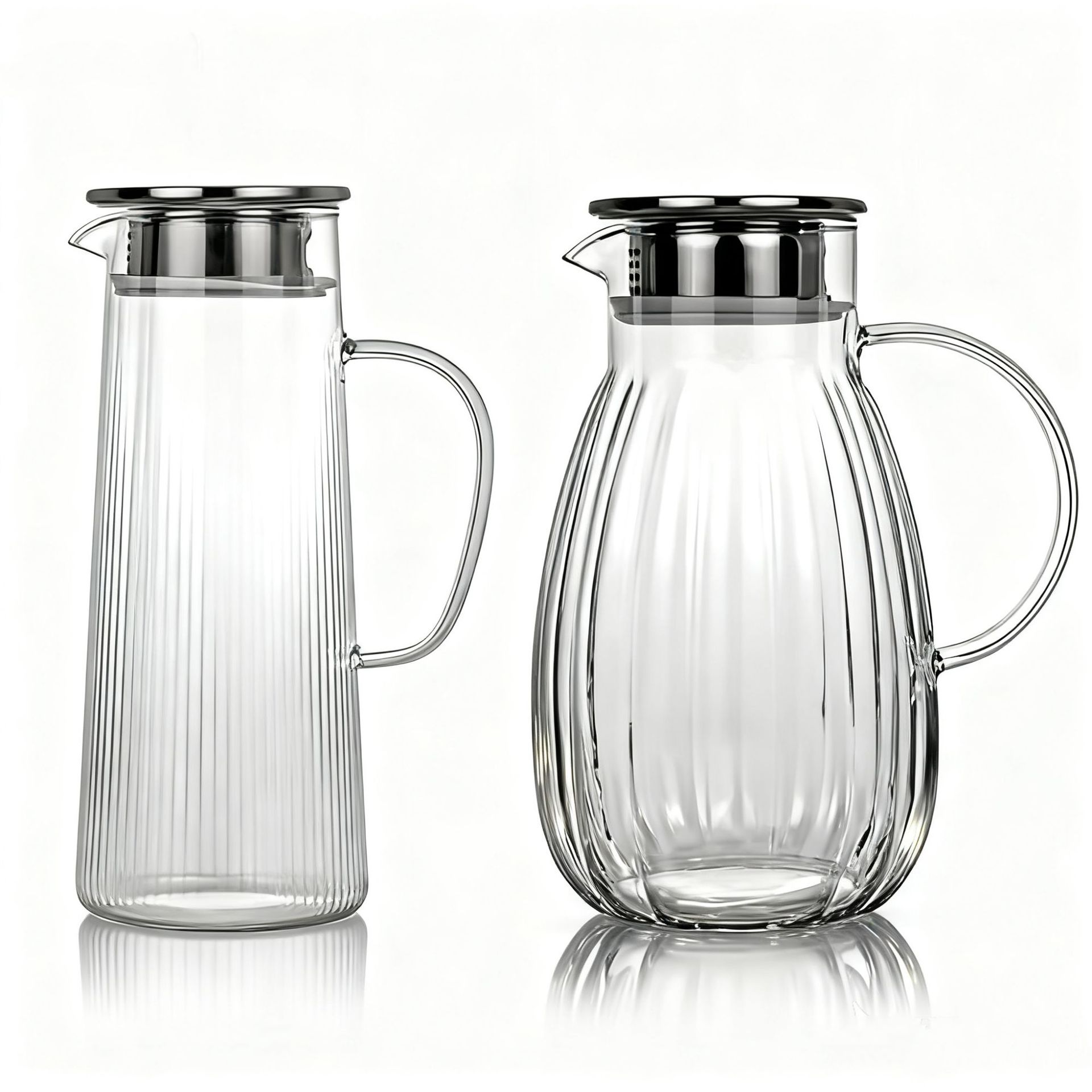 vidrio de alto silicio borosilicato estampado tetera de agua fría con tetera de té resistente a altas temperaturas tetera de bebida caliente tetera de jugo tetera de té doméstica tetera de hierba tetera