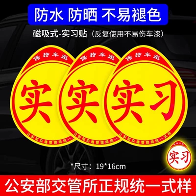 3 Packs [Exclusive for Newbies 0.01] Internship Car Stickers for Novices on the Road Reflective Magnet Car Sticker Creative (Body sticker) - internship-car-stickers-magnetic-suction-three-other