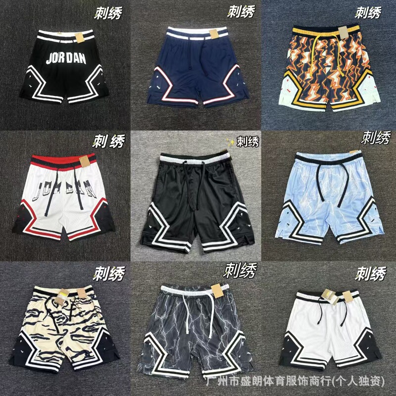 Trendy Brand Aj Jumpman Basketball Shorts, Mesh Breathable Quick-Dry Style, American Retro Embroidered Design, Training Sports Shorts in Stock Trendy Brand Aj Jumpman Basketball Shorts, Mesh Breathable Quick-Dry Style, American Retro Embroidered Design, Training Sports Shorts in Stock