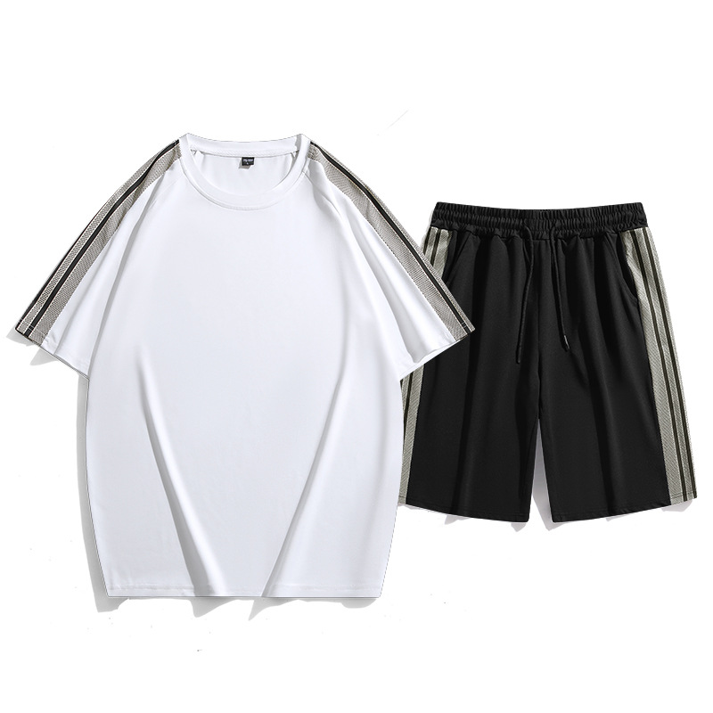 Verano mangas cortas pantalones cortos trajes deportivos hombres tres barras trajes deportivos estudiantes juveniles trajes deportivos fábrica al por mayor