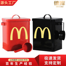 源头工厂金属米面狗粮桶红色M家居厨房通用防虫防潮高档品质时尚