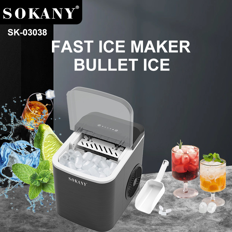 Export Ice Maker, Household Small Ice Cube Machine, Fast Ice Making Machine, Ice Maker 03038Sokany Export Ice Maker, Household Small Ice Cube Machine, Fast Ice Making Machine, Ice Maker 03038Sokany