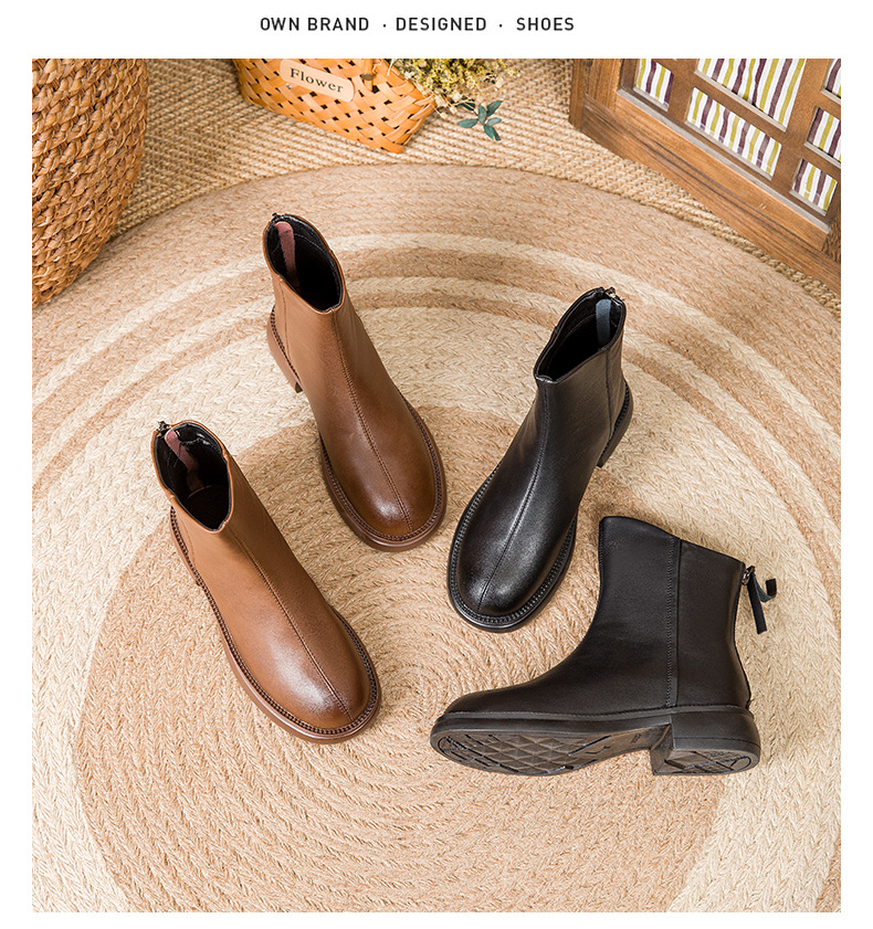 Women's Streetwear Solid Color Round Toe Martin Boots display picture 3