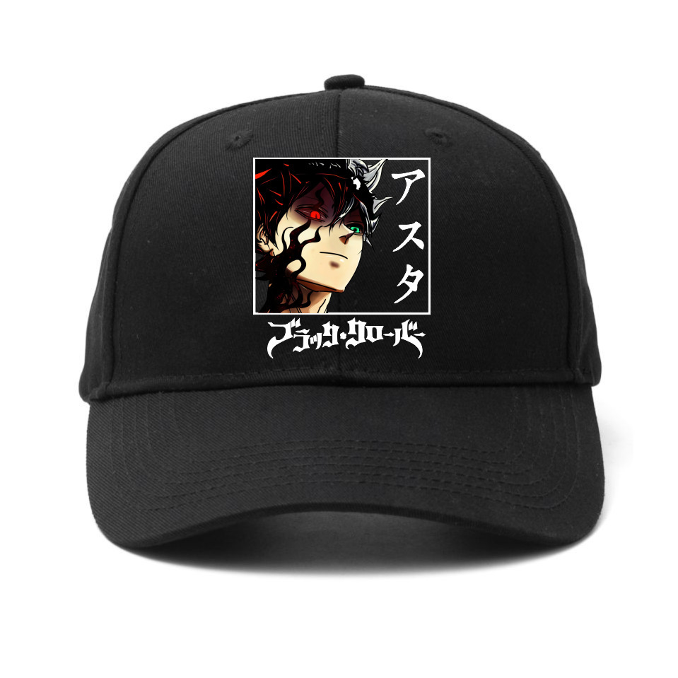 Comercio exterior venta caliente trébol negro Black Clover gorra de béisbol al aire libre sombrero para el sol pareja sombrero de lengua de pato