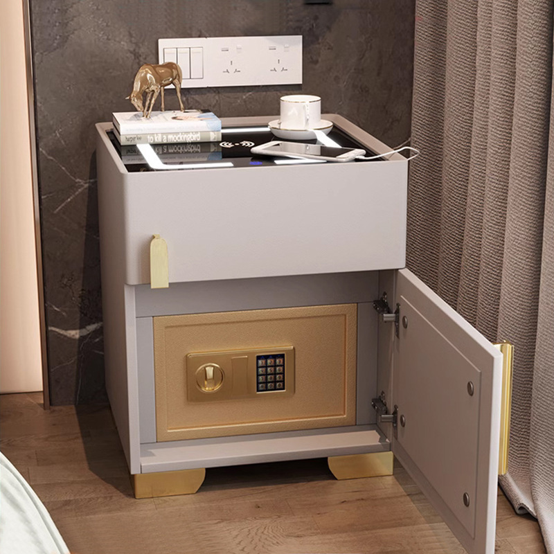 Elegante mesita de noche seguro dormitorio pequeño Gabinete simple luz moderna casa de lujo dormitorio principal armario con cerradura