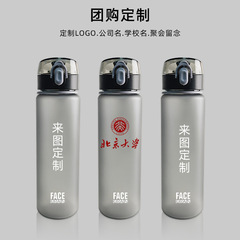 Printed Logo Cross-border Promotional Gift Sports Water Bottle Advertising Sandpaper Cup Event Promotion Plastic Cup