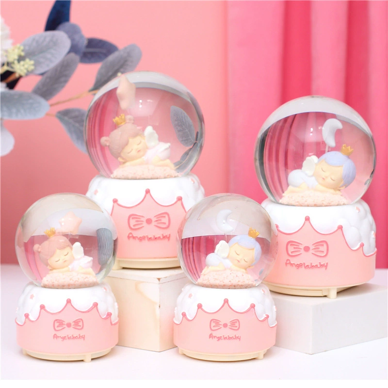 Rotating colorful lightweight music box for students, with snowflakes, Birthday gift