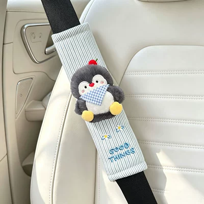 creative accessory, Sürətlər qutusu və əl tormozu başlıqları - blue-scarf-q-penguin-blue-flower-shoulder-pad
