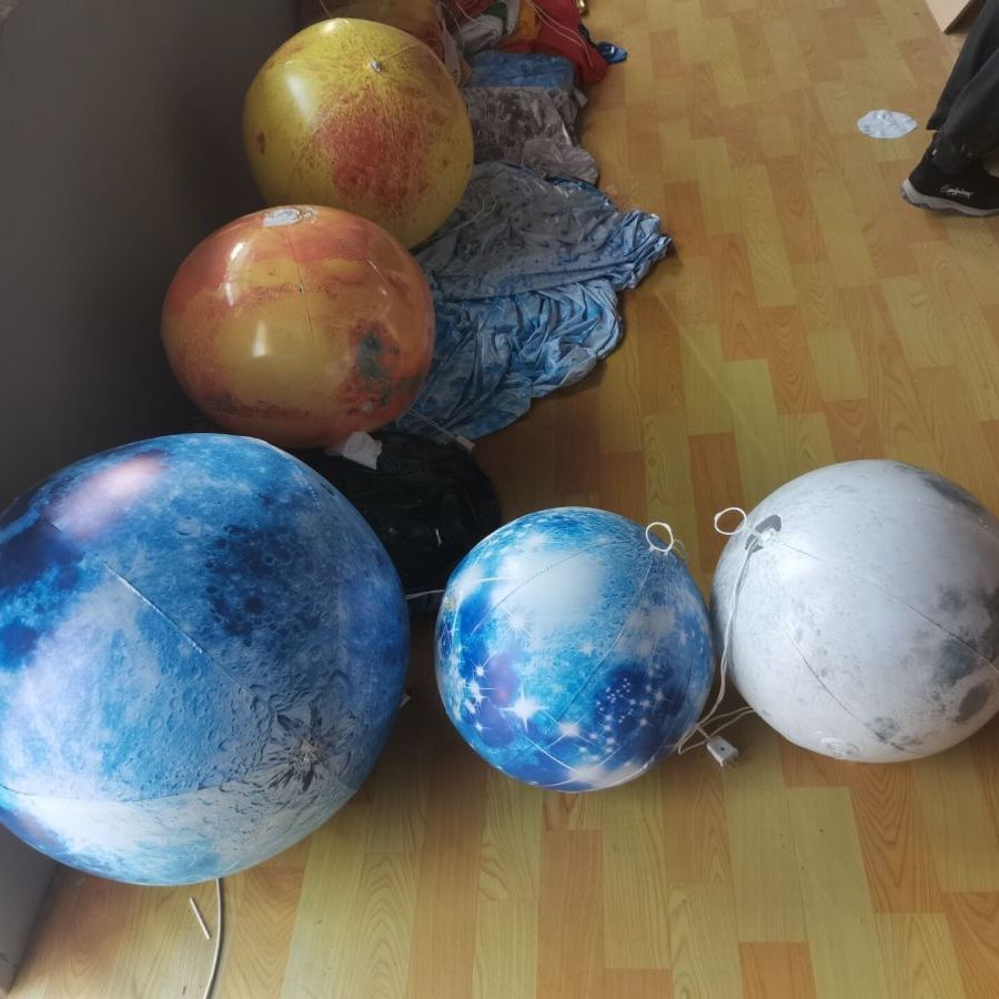 Inflatable Planet Glowing Moon Inflatable Model Eight Planets Luminous School Children's Interactive Game Study Hanging Display