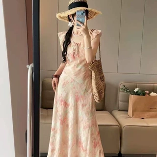 2026时尚新款年轻少女夏季收腰连衣裙女气质显瘦裙子一件代发