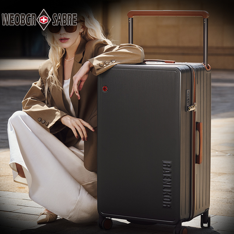 Swiss Army Knife 32inch Large-Capacity Wide-Handle Suitcase for Men, Durable Travel Ykk Pressure-Resistant and Explosion-Proof